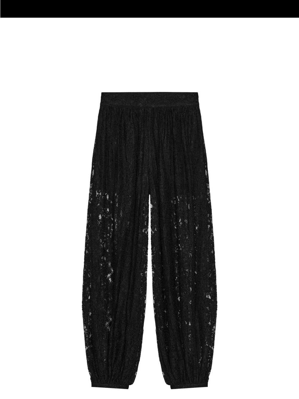 Zara Black Lace Wide-Leg Trousers